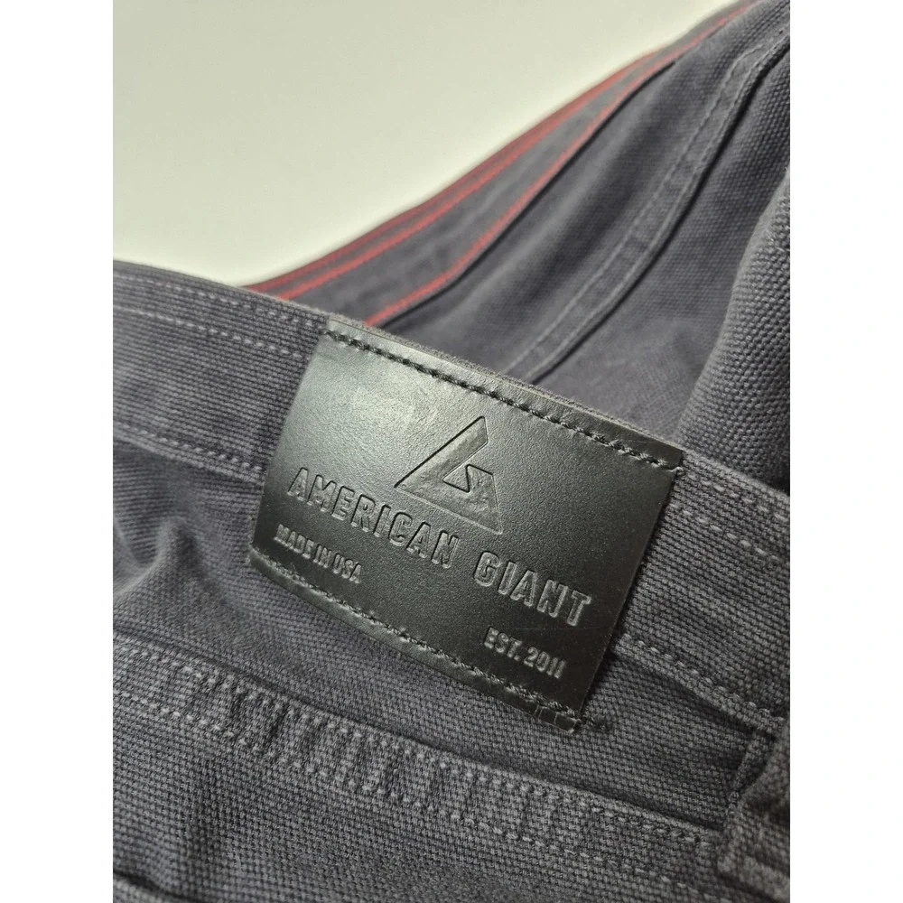 American Giant Straight Jeans Mens 32x30 Gray Dark Wash Regular Fit Denim USA